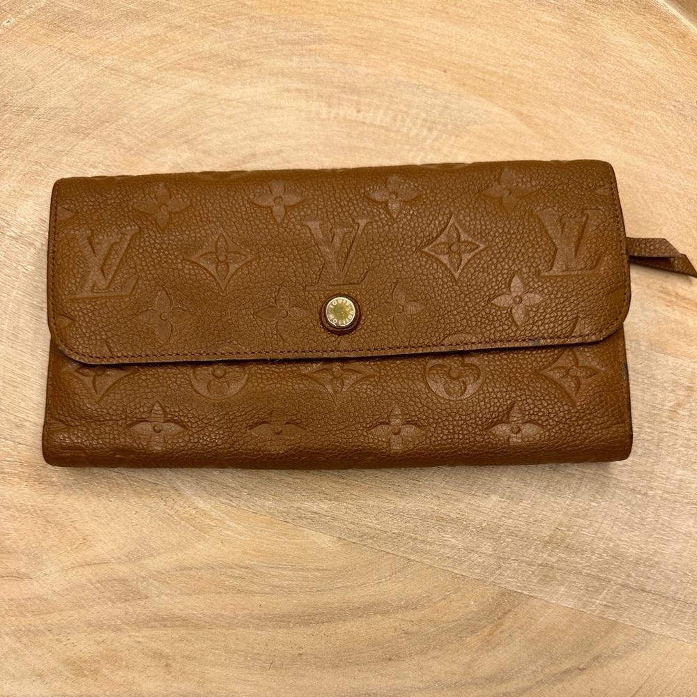 9708 Louis Vuitton Empreinte Leather Havane Virtuose Trifold Wallet